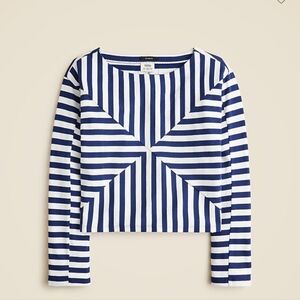 Christopher John Rogers J.Crew Mariner Boatneck Stripe Nautical Preppy Boxy